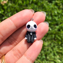 Load image into Gallery viewer, Jack Skellington Chibi Polymer Clay Charm
