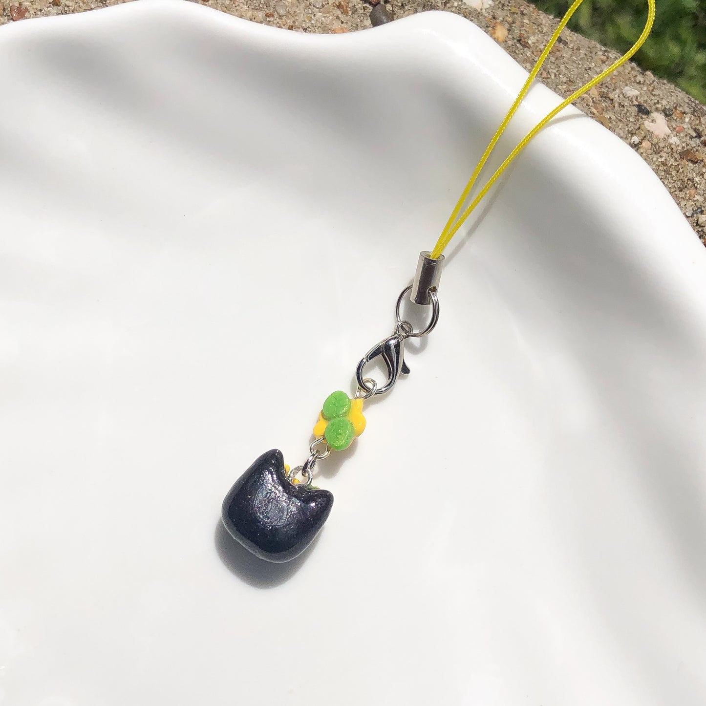 Sunflower Fall Kitty Polymer Clay Charm