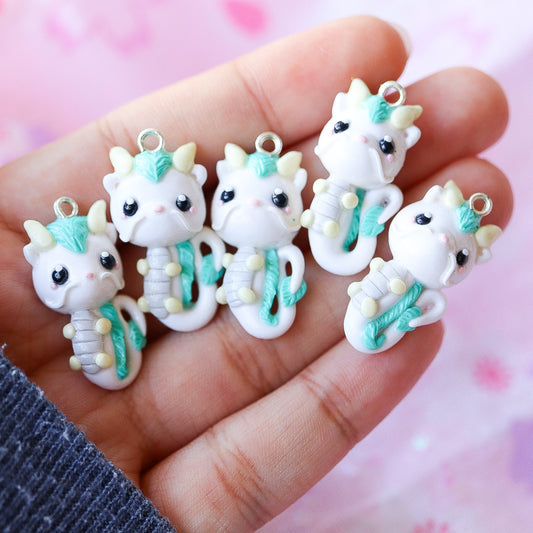 Haku White Dragon Polymer Clay Charm
