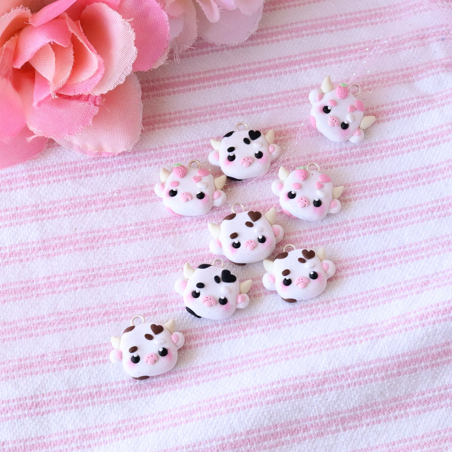 Cow Head Polymer Clay Charm (3 Styles Available)