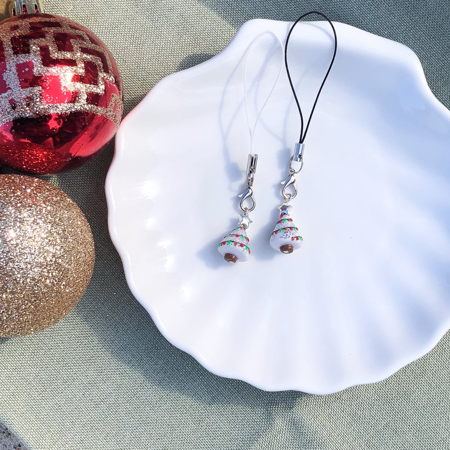 Silver Christmas Tree Clay Charm | Stitch Marker