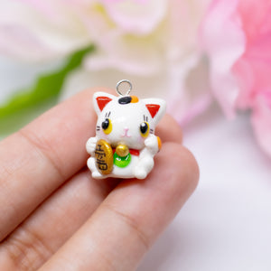 Maneki-neko Lucky Cat Polymer Clay Charm (2 Styles Available)