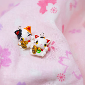 Maneki-neko Lucky Cat Polymer Clay Charm (2 Styles Available)