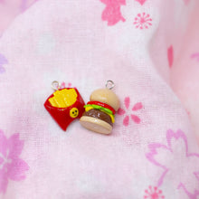 Load image into Gallery viewer, Burger n&#39; French Fries BFF Couple Polymer Clay Charms
