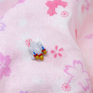 Spaceship Double Engine Glitter Polymer Clay Charm