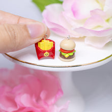 Load image into Gallery viewer, Burger n&#39; French Fries BFF Couple Polymer Clay Charms
