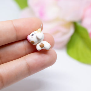 Brown Spots Cow Polymer Clay Charm