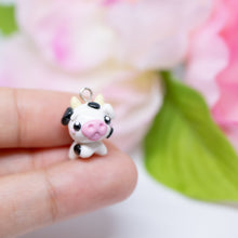 Load image into Gallery viewer, Black Spots Cow Polymer Clay Charm
