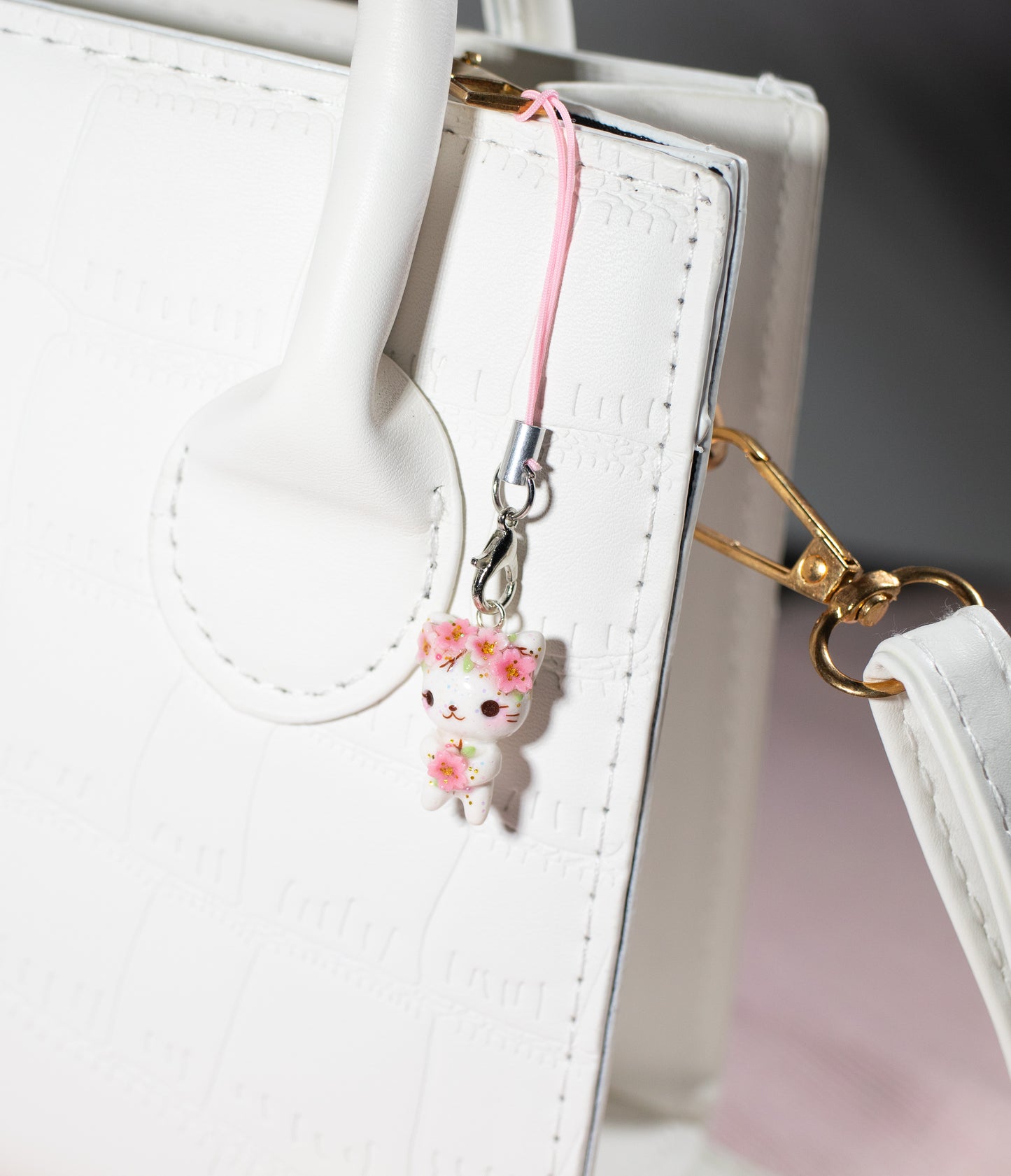 Cherry Blossom Kitty Charm