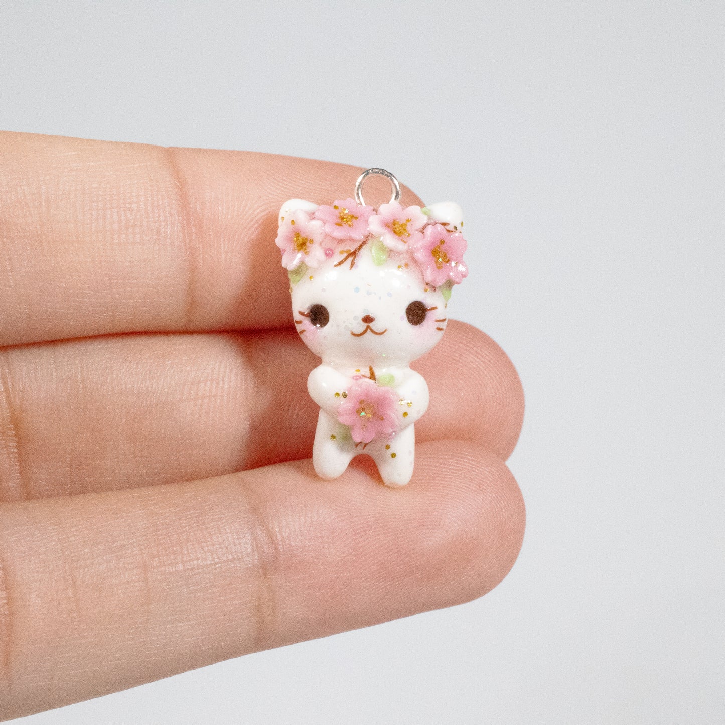 Cherry Blossom Kitty Charm