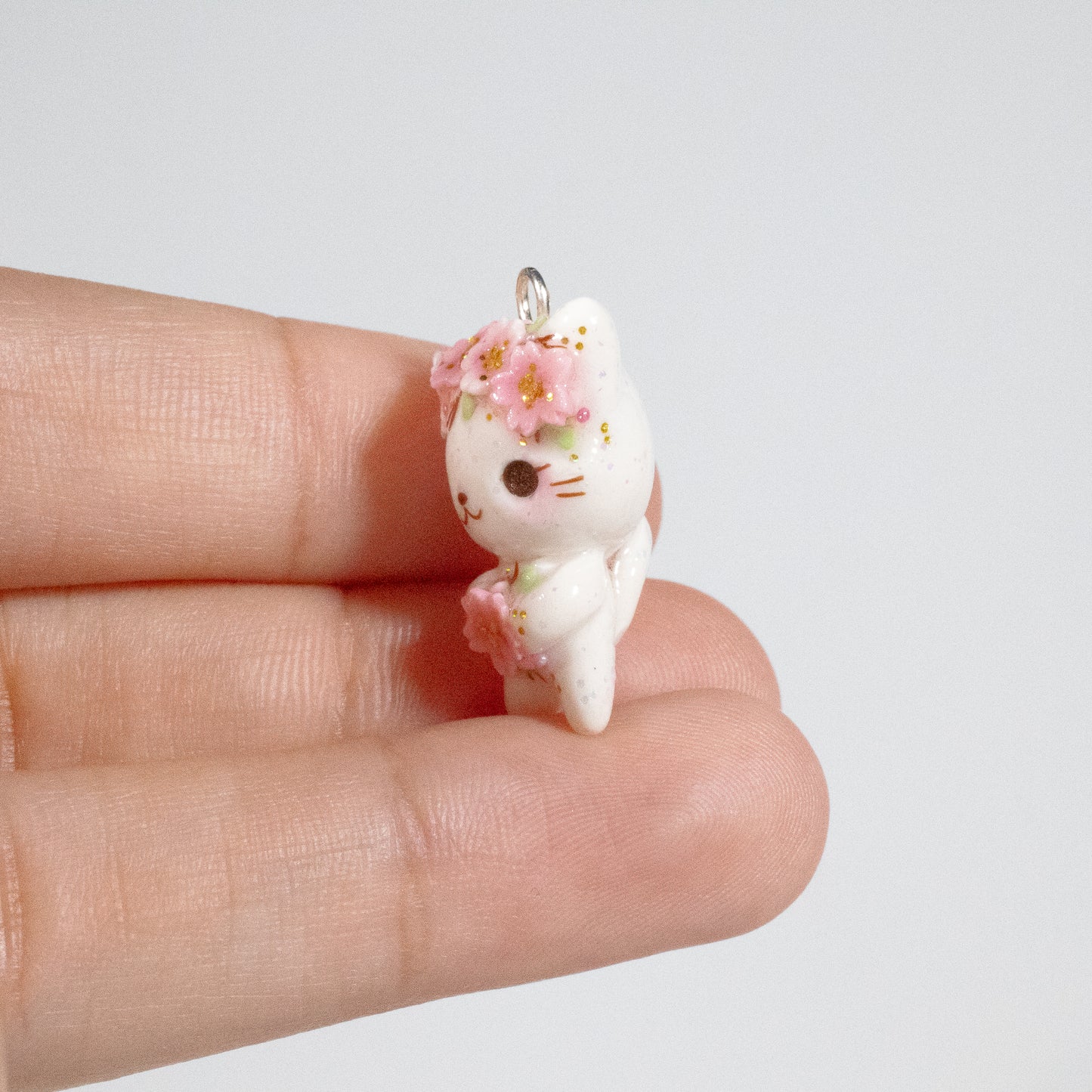 Cherry Blossom Kitty Charm