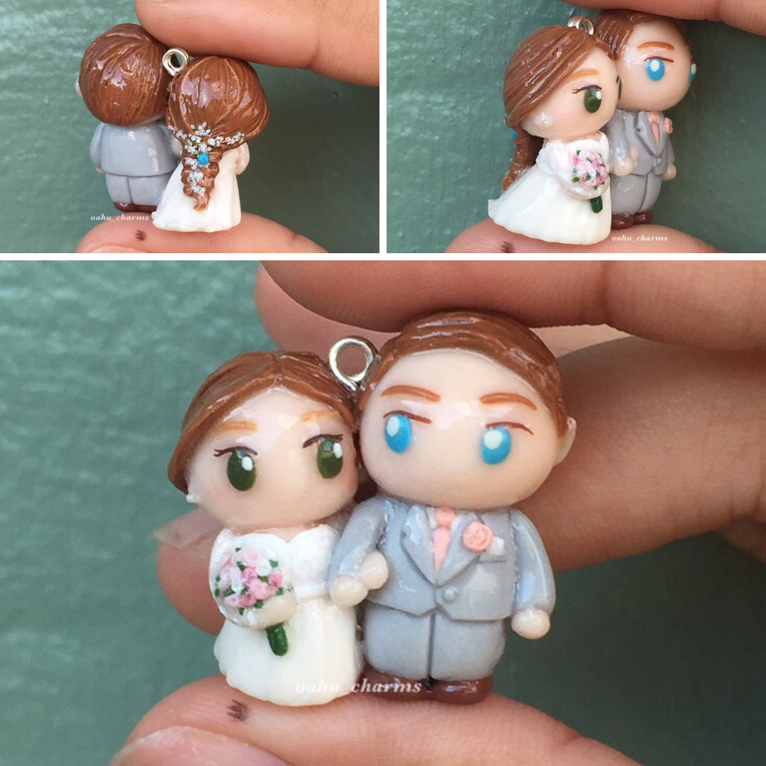 Bride & Groom Custom Wedding Gift Clay Charms