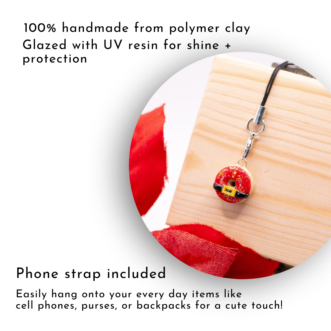 Santa's Belt - Christmas Donut Clay Charm | Stitch Marker