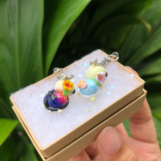 Sunset Turtle Polymer Clay Charm