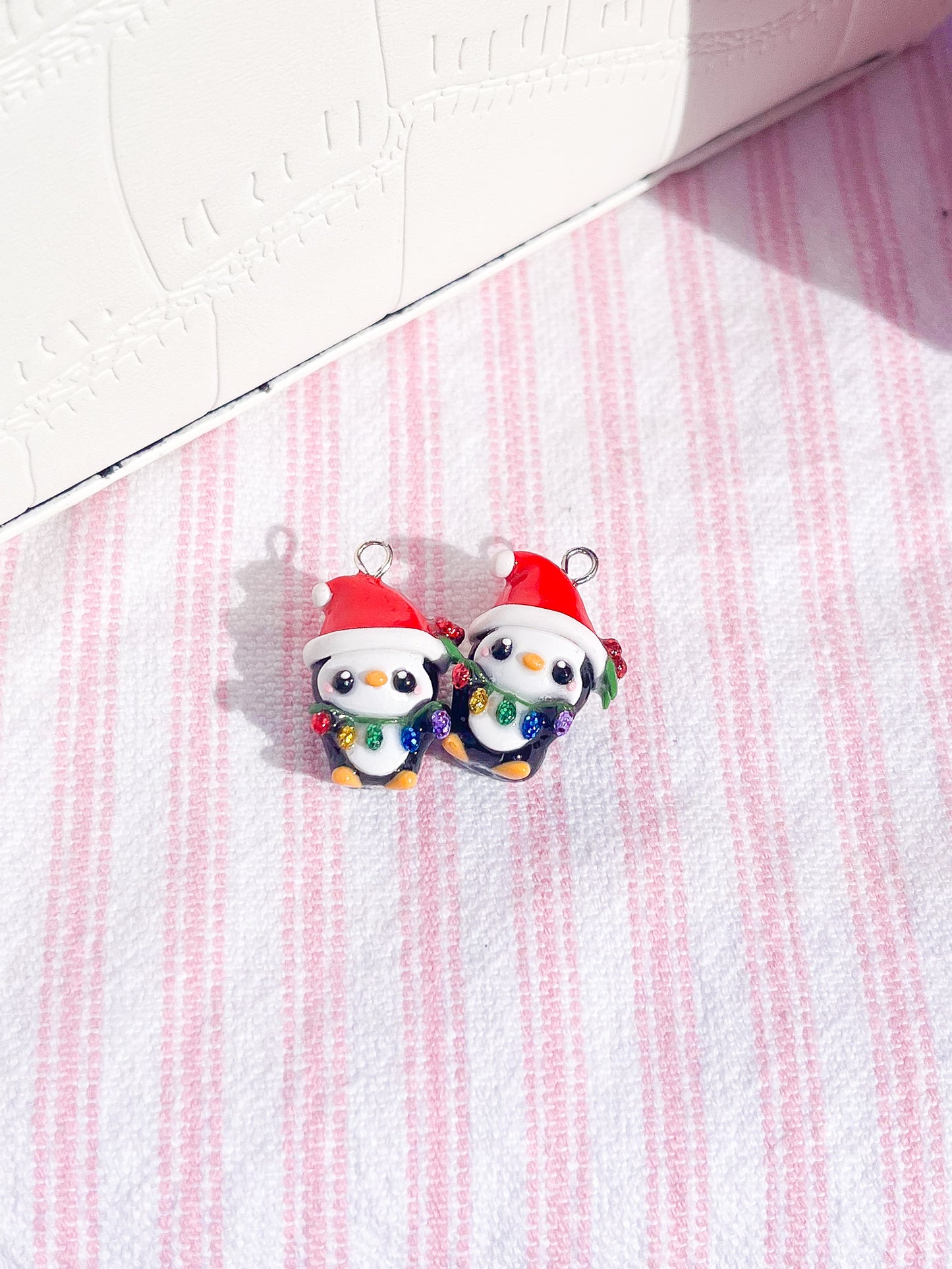 Christmas Penguin Clay Charm