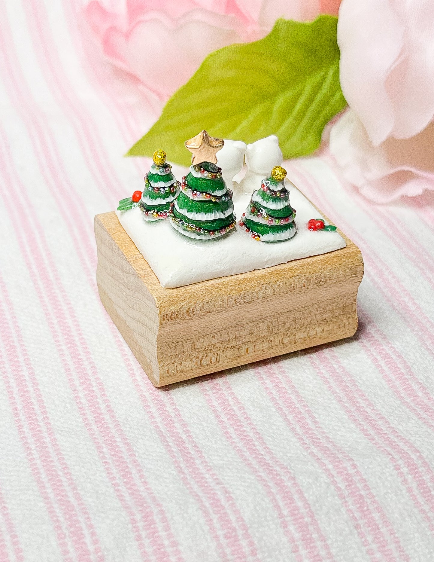 Polar Bears + Christmas Trees Figurine
