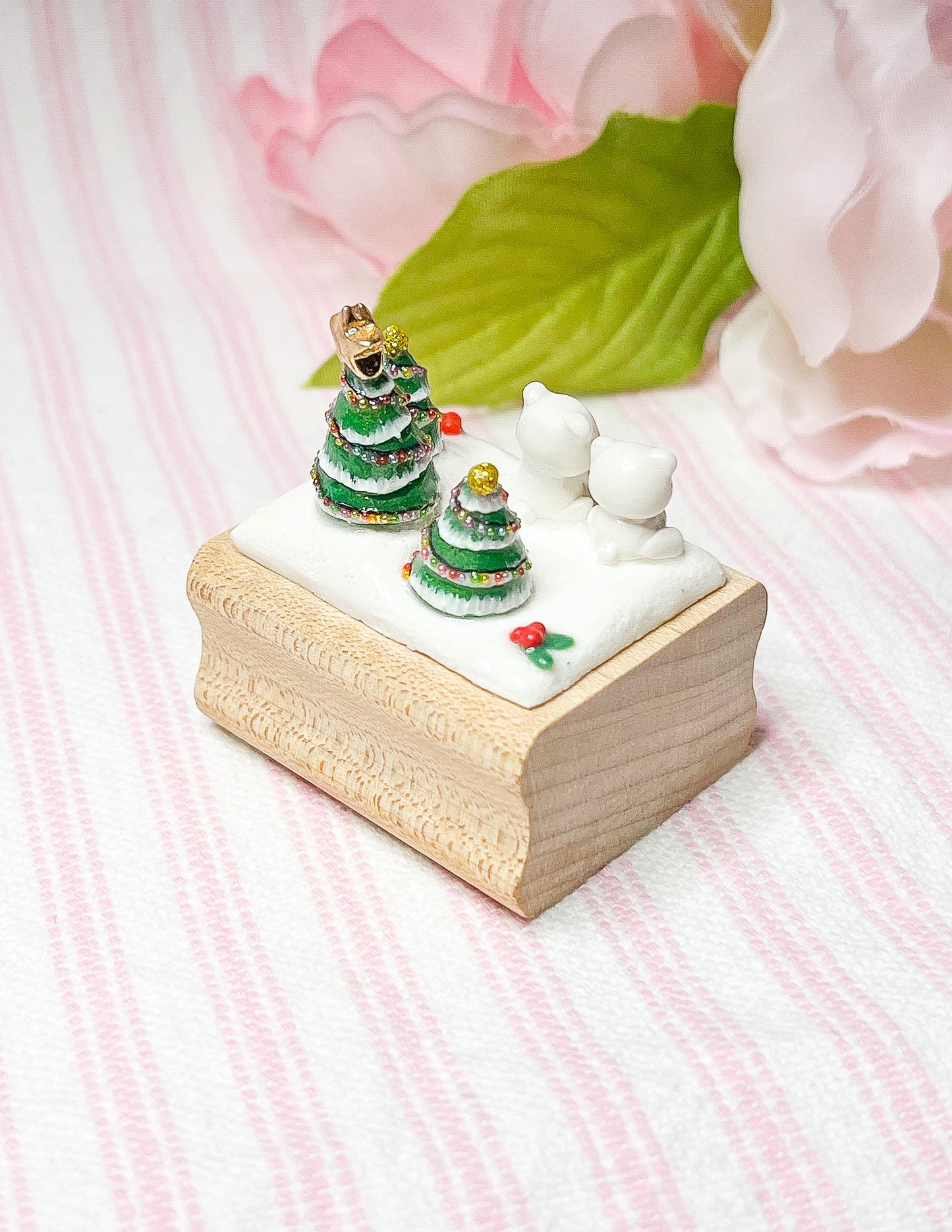 Polar Bears + Christmas Trees Figurine