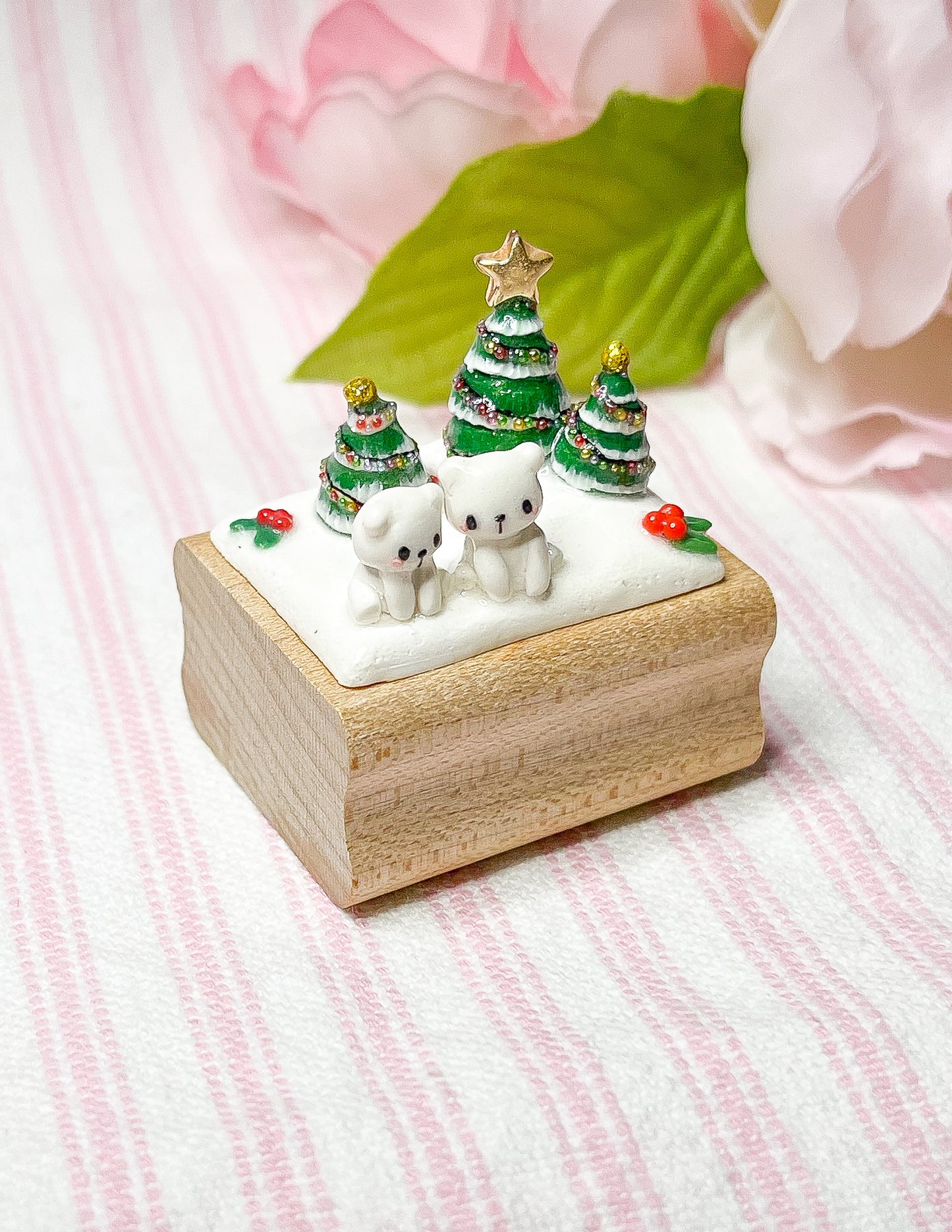 Polar Bears + Christmas Trees Figurine