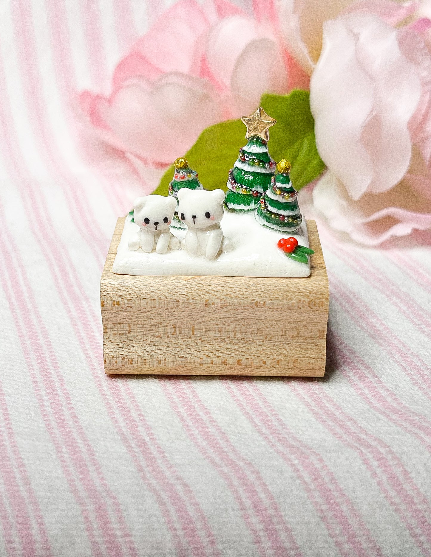 Polar Bears + Christmas Trees Figurine