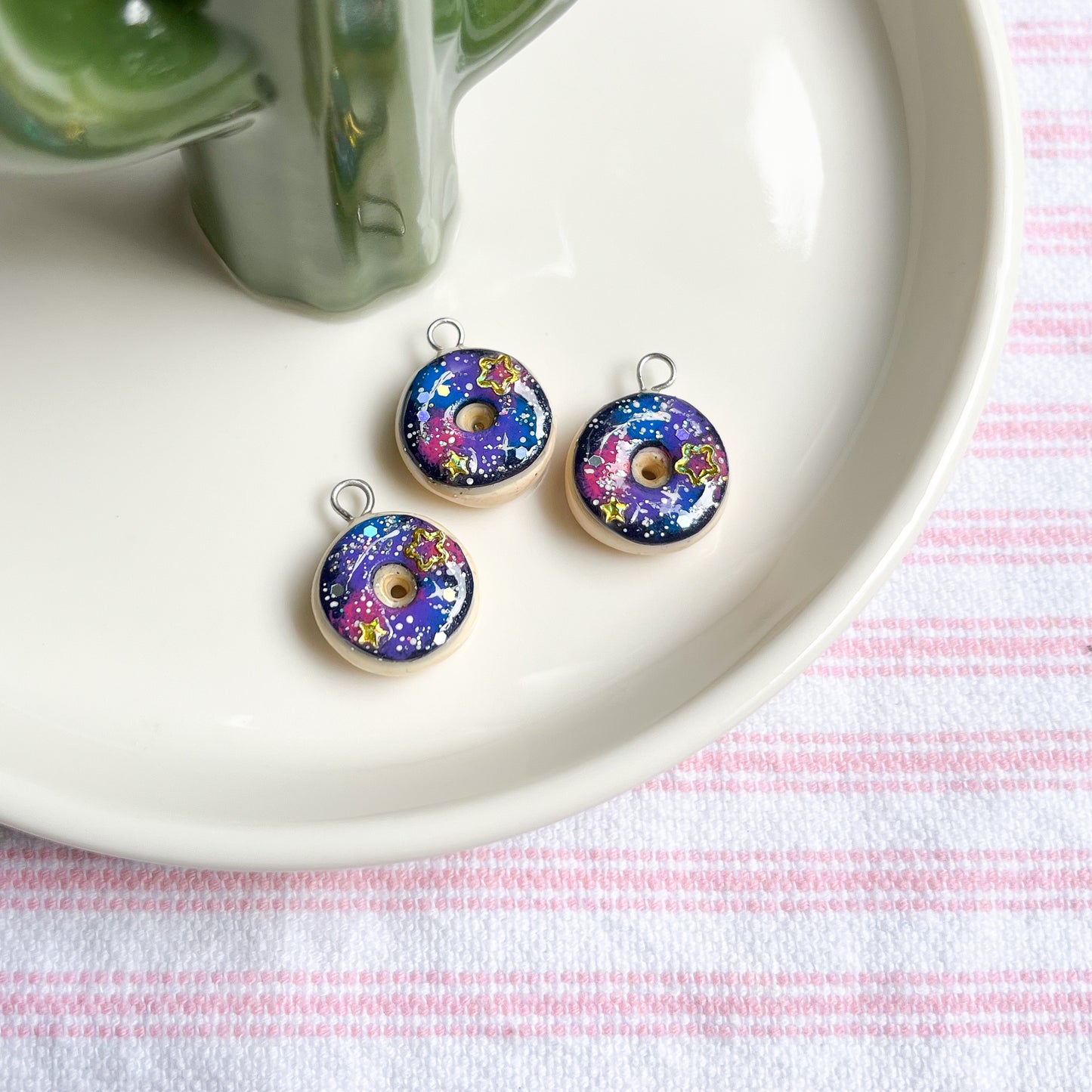 Galaxy Donut Polymer Clay Charm