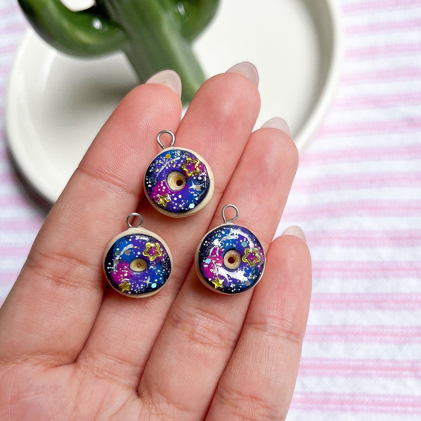 Galaxy Donut Polymer Clay Charm