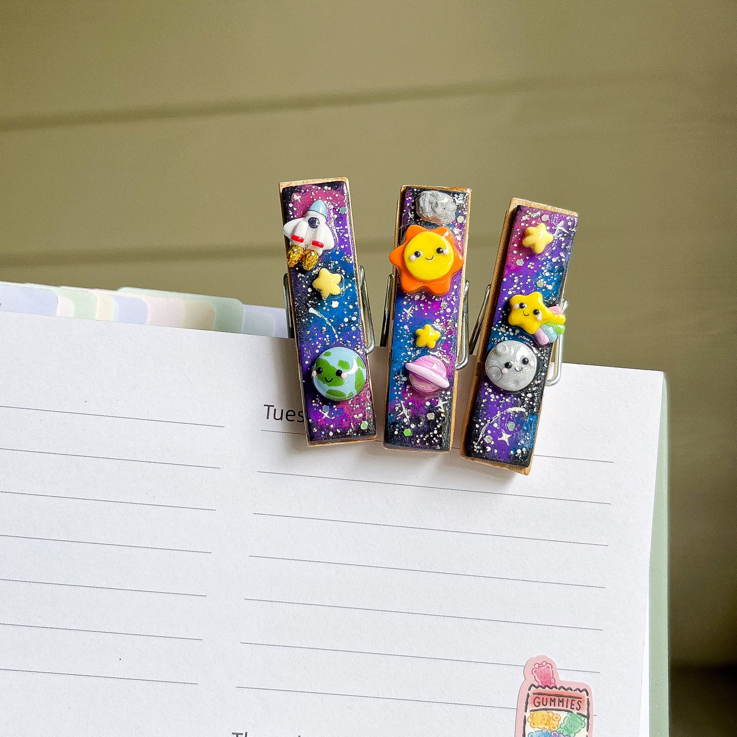 Outer Space Wooden Clip Set
