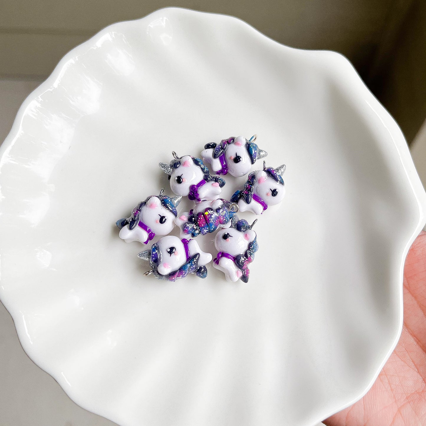 Galaxy Unicorn Polymer Clay Charm