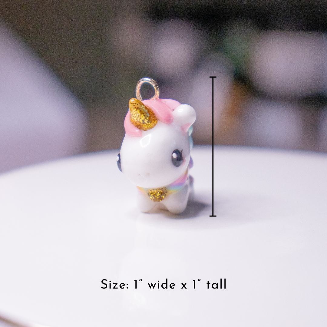 Pastel Unicorn Polymer Clay Charm