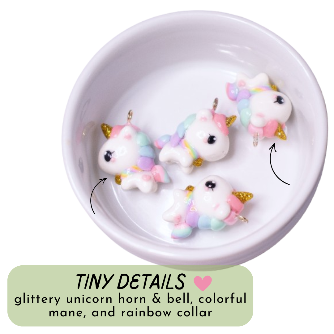 Pastel Unicorn Polymer Clay Charm