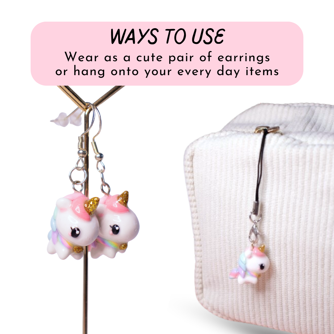 Pastel Unicorn Polymer Clay Charm