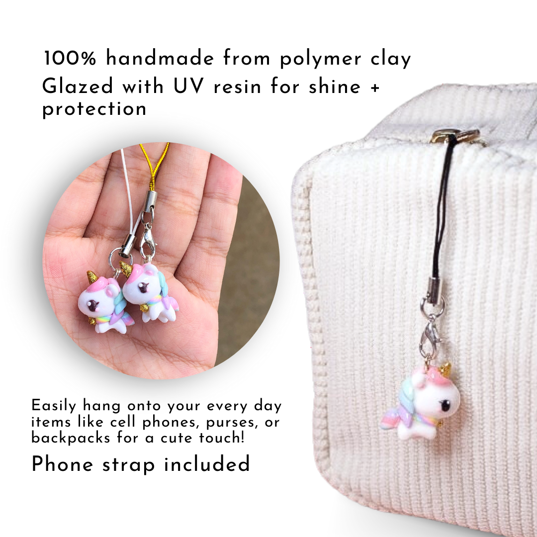 Pastel Unicorn Polymer Clay Charm
