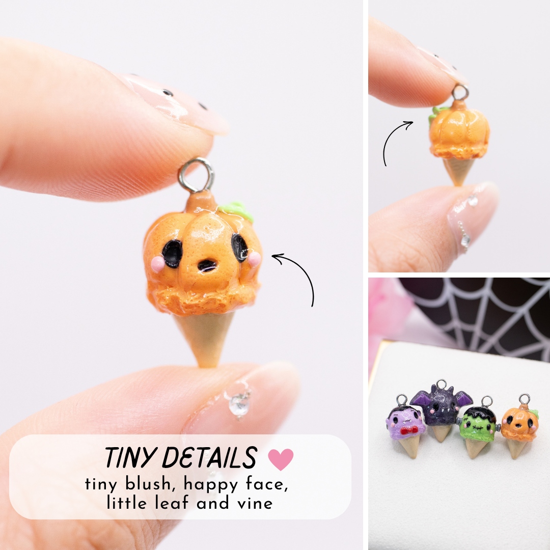 Pumpkin Ice Cream Clay Charm