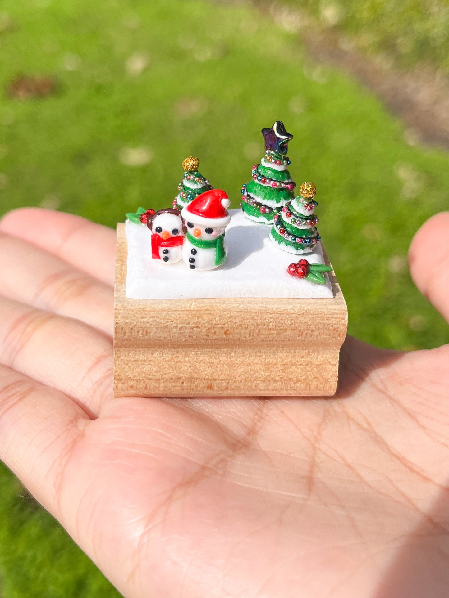 Snowmen + Christmas Trees Figurine