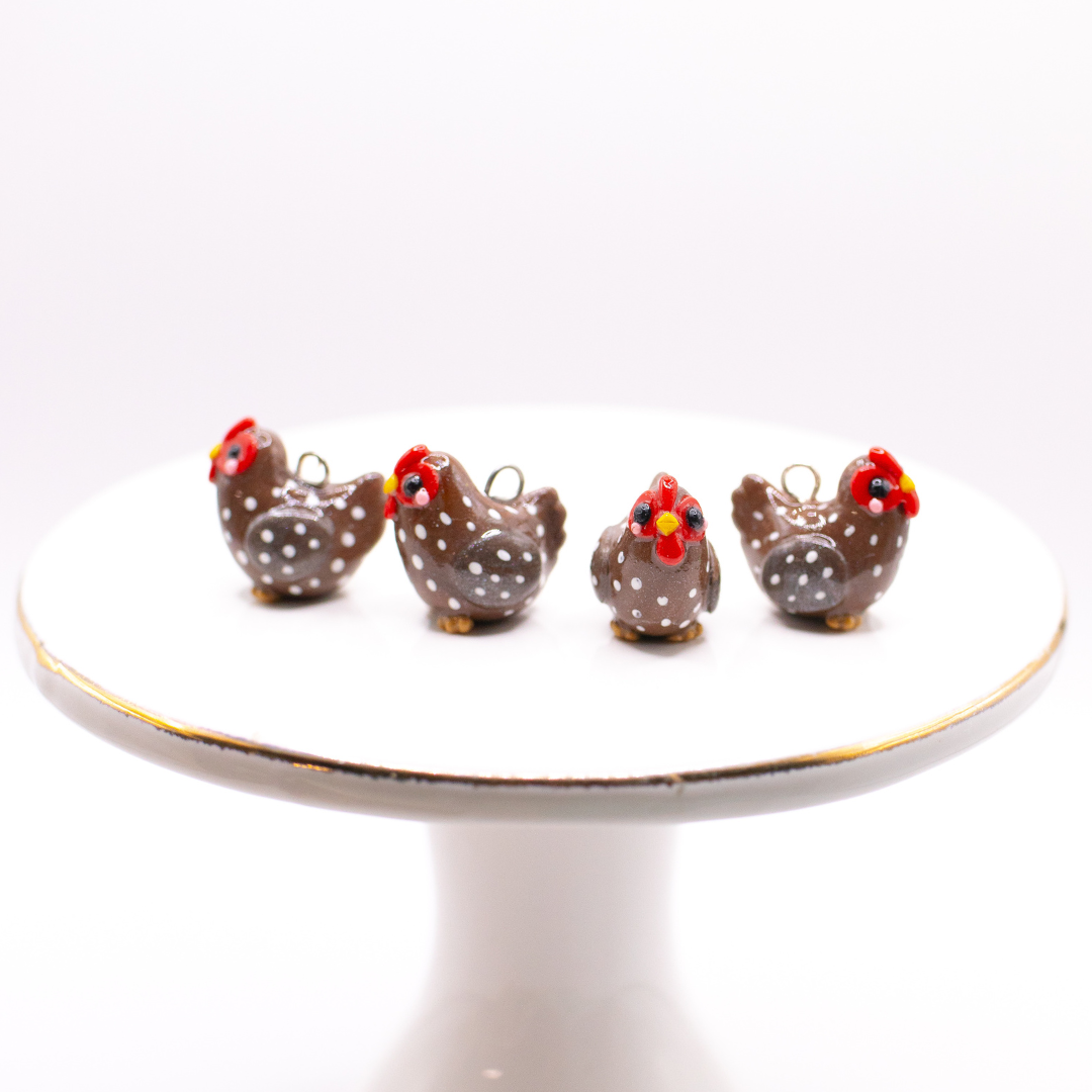 Speckled Hen Clay Charm