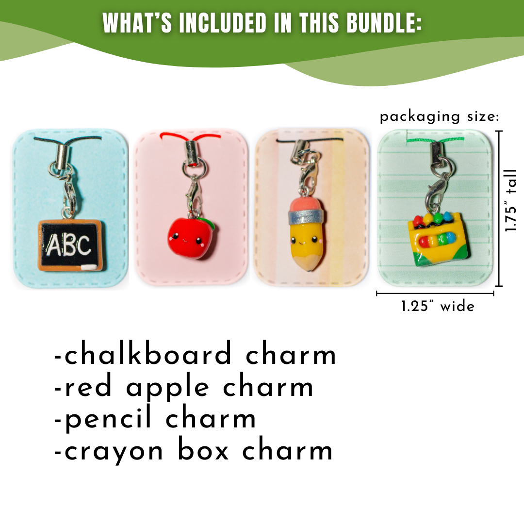 The Best Teacher Charm Bundle Set