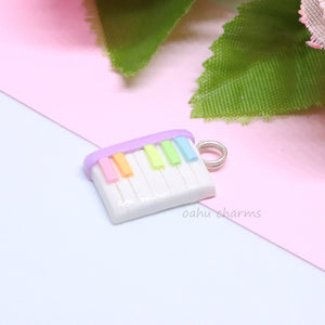 Rainbow Piano Keyboard Polymer Clay Charm