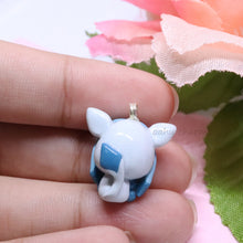 Load image into Gallery viewer, Blue Ice Fox Polymer Clay Charm
