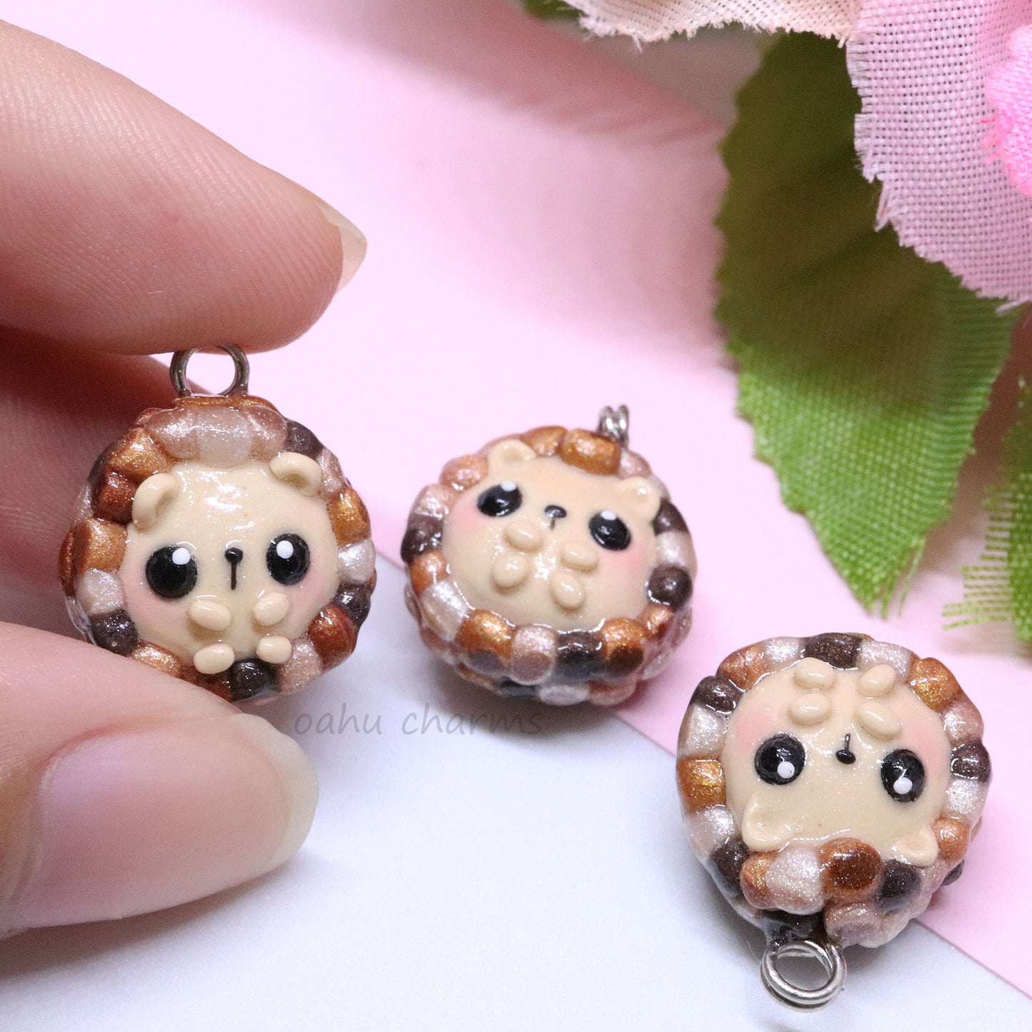 Hedgehog Polymer Clay Charm