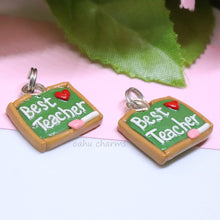 Load image into Gallery viewer, &#39;Best Teacher&#39; Chalkboard Polymer Clay Charm
