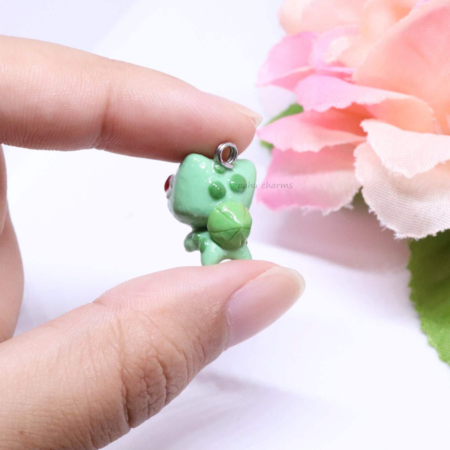 Green Bulbasaur Polymer Clay Charm