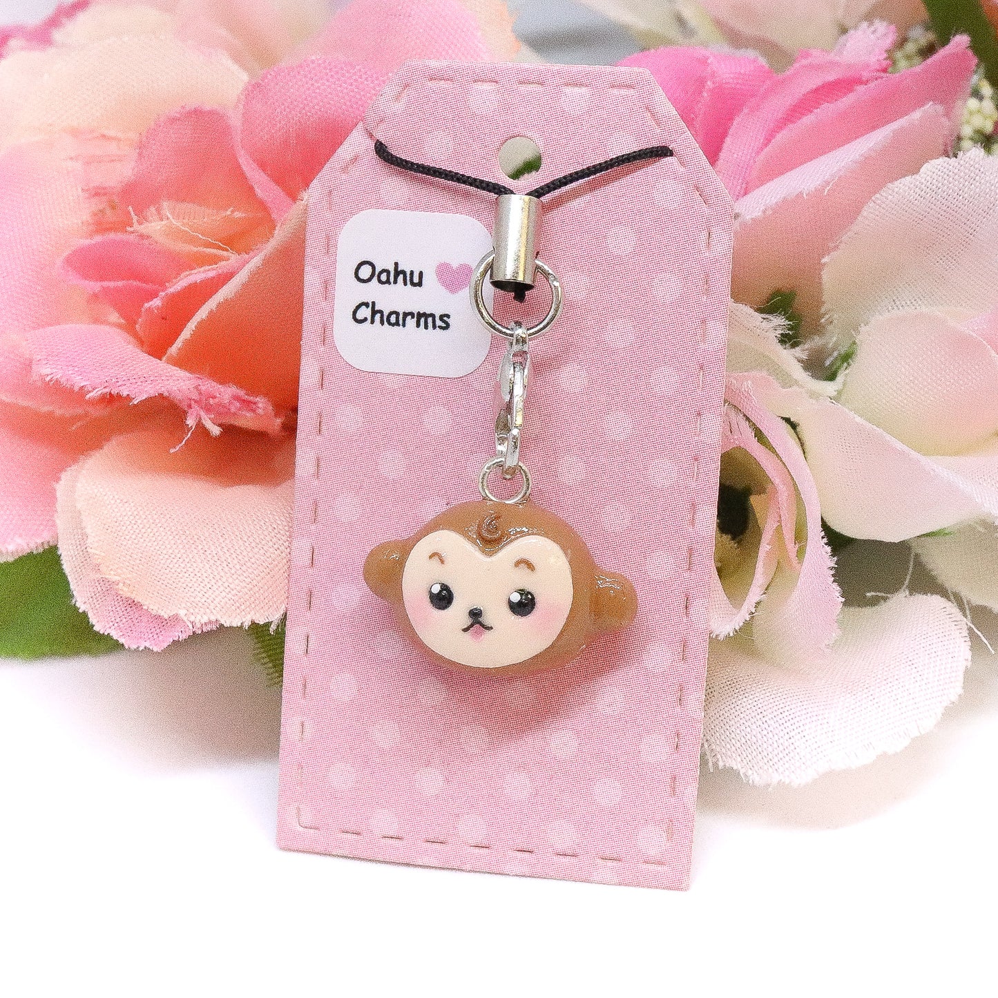 Monkey Head Polymer Clay Charm