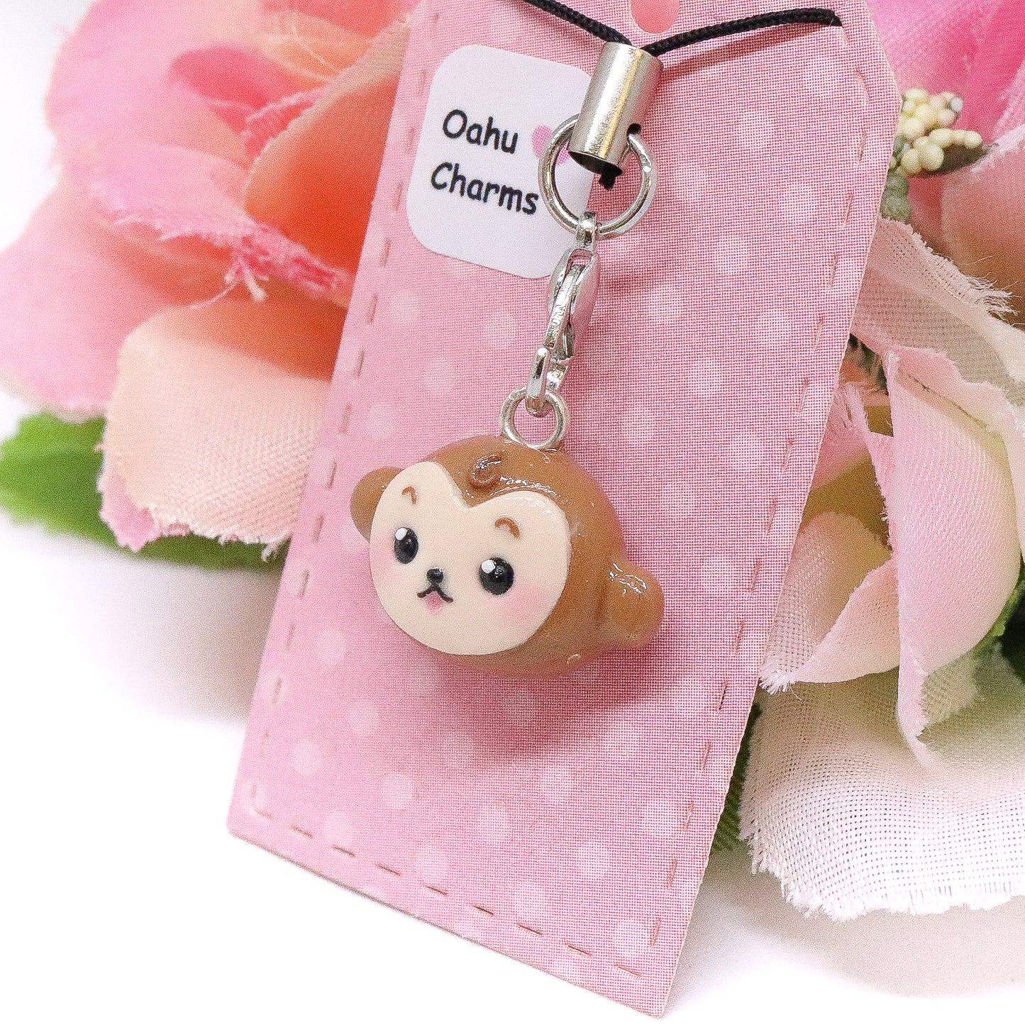 Monkey Head Polymer Clay Charm