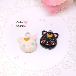 Luna and Artemis Polymer Clay Charms