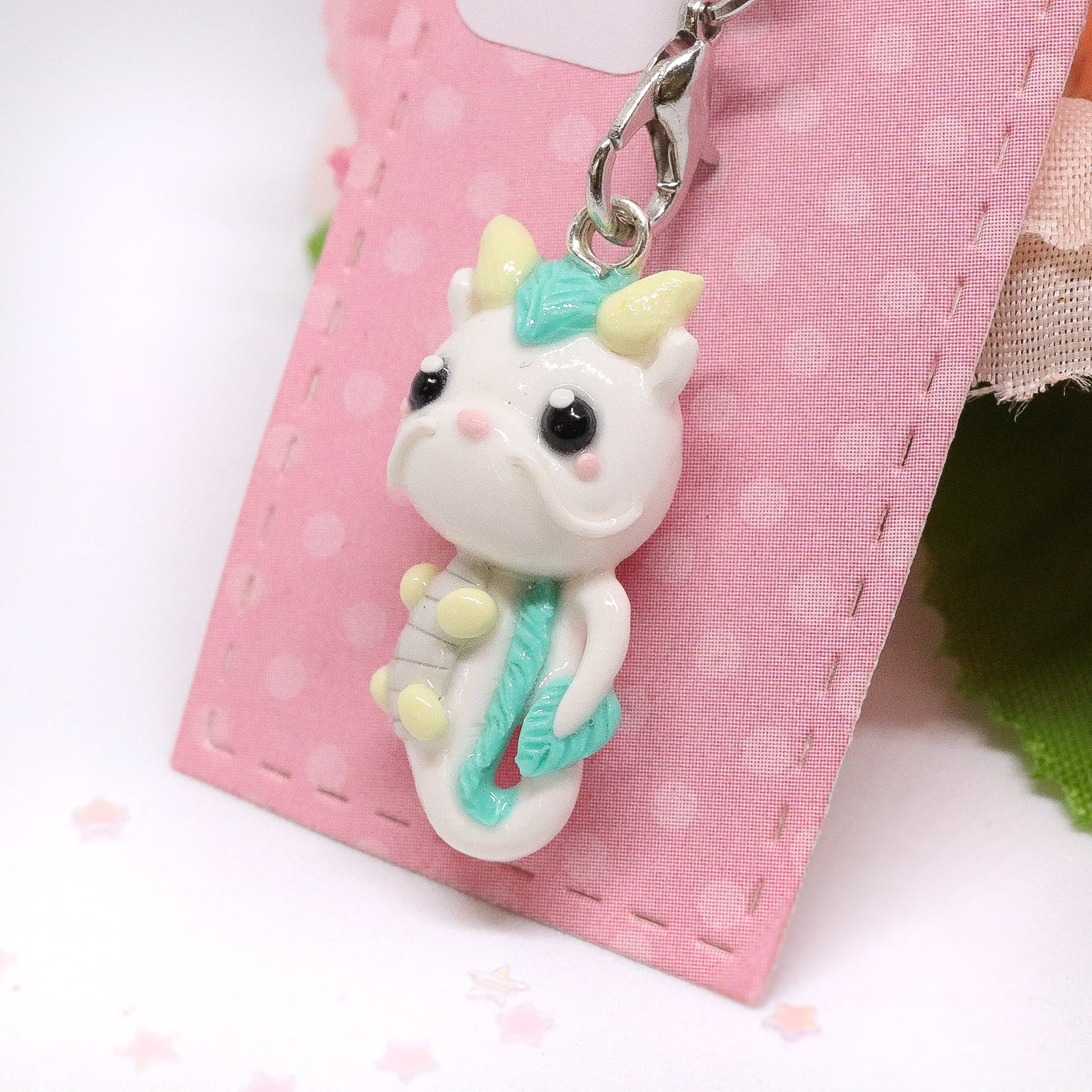 Haku White Dragon Polymer Clay Charm