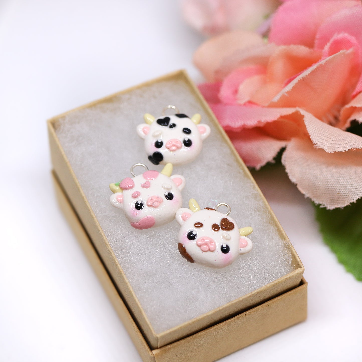 Cow Head Polymer Clay Charm (3 Styles Available)