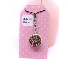 Load image into Gallery viewer, Chocolate Donut Polymer Clay Charm
