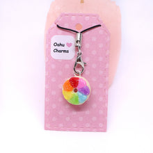 Load image into Gallery viewer, Rainbow Donut Polymer Clay Charm
