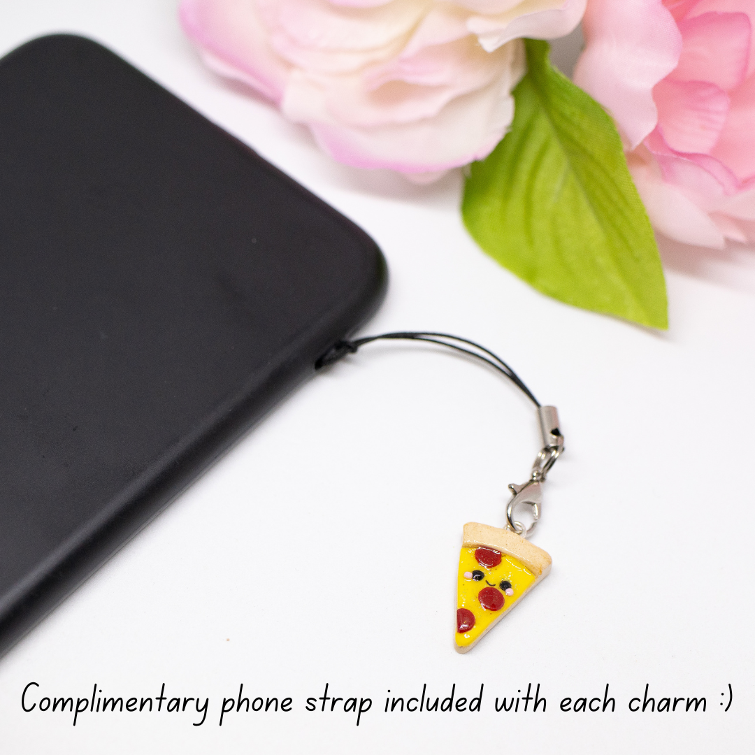 Pepperoni Pizza Slice Polymer Clay Charm