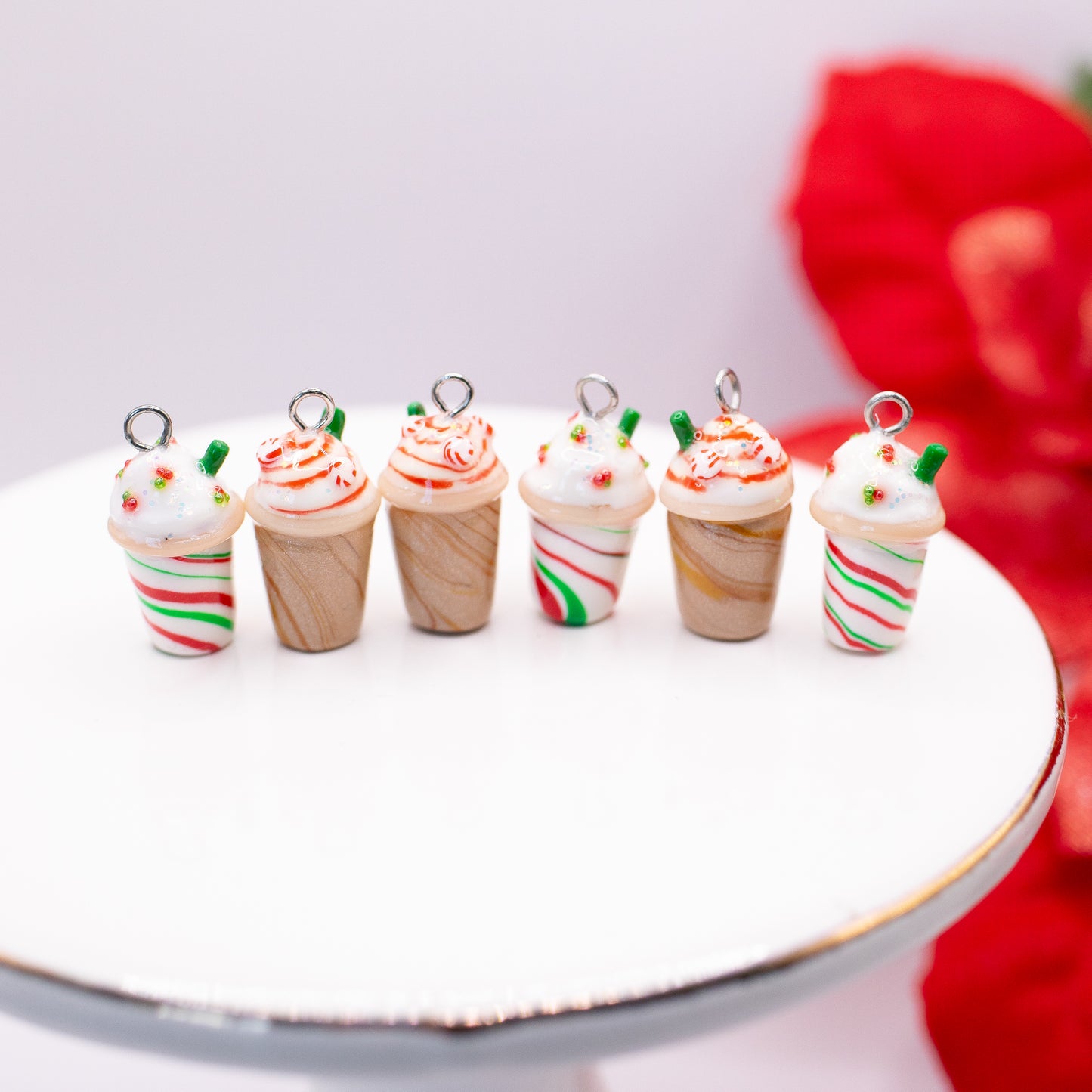 Peppermint Frappuccino Clay Charm | Stitch Marker