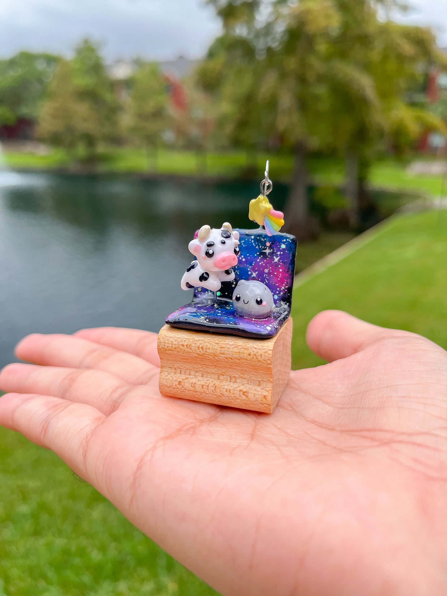 Cow Jumping Over the Moon Figurine